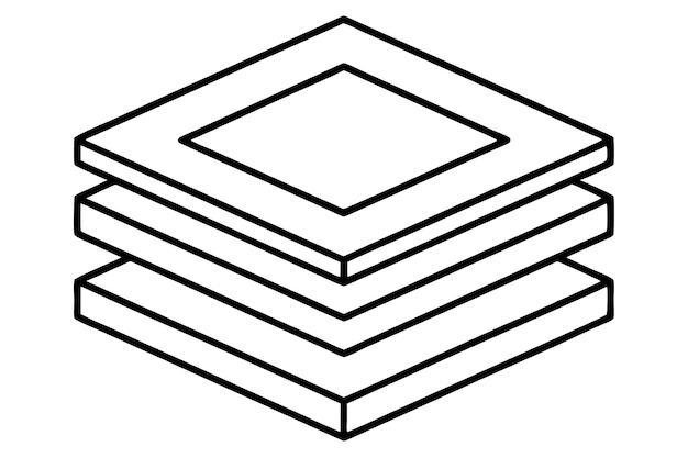 un cubo blanco con una forma cuadrada que dice quot cuadrado quot en la parte inferior