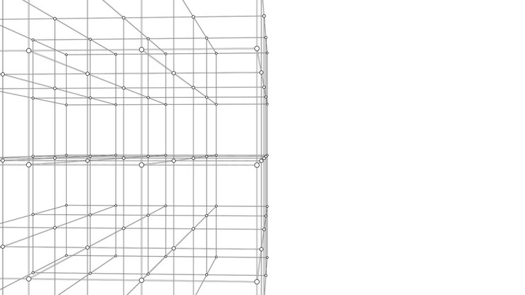 Vector cubo de ciencia ficción abstracto con partículas y línea conexión de red de tecnología vectorial en el mundo conexiones digitales globales ai cubo de estructura metálica cifrado de cadena de bloques