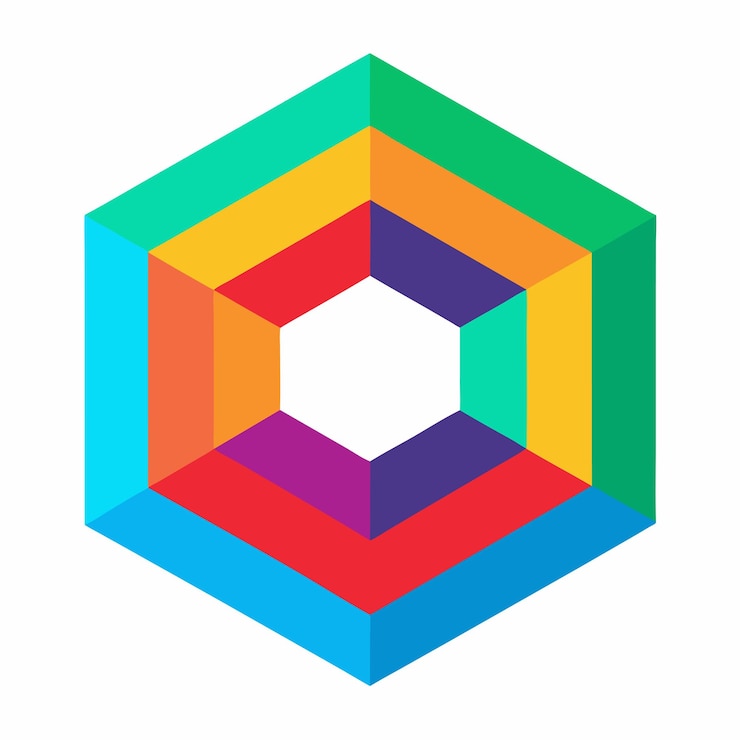 Vector un cubo colorido con una parte inferior colorida que dice quot cubo quot