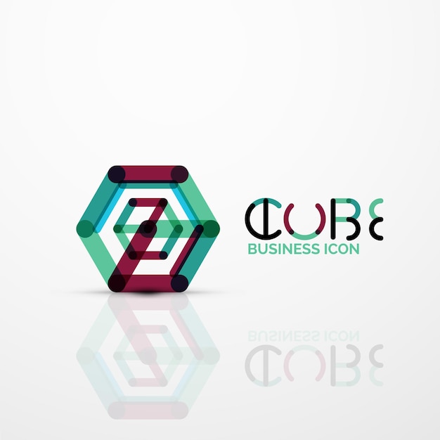Cubo concepto concepto logotipo diseño de línea geométrica marca empresa logotipo emblema abstracto forma de identidad empresarial
