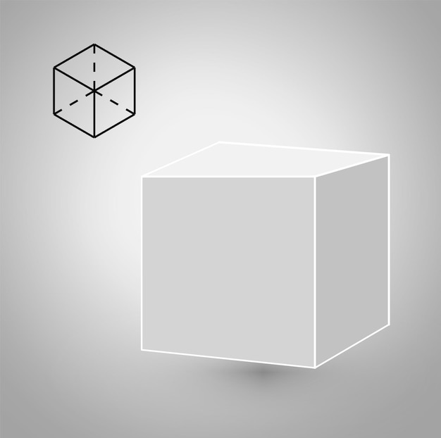 El cubo es una figura geométrica de moda hipster diseño minimalista película cuerpos sólidos cubo diseño plano