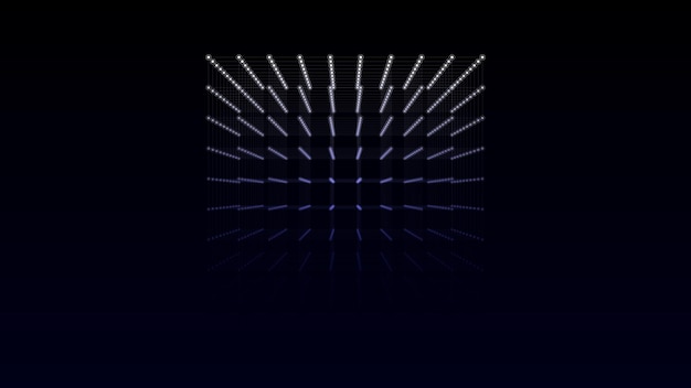 Cubo geométrico futurista 3D con puntos y líneas Blockchain de wireframe abstracto Vector de ciencia