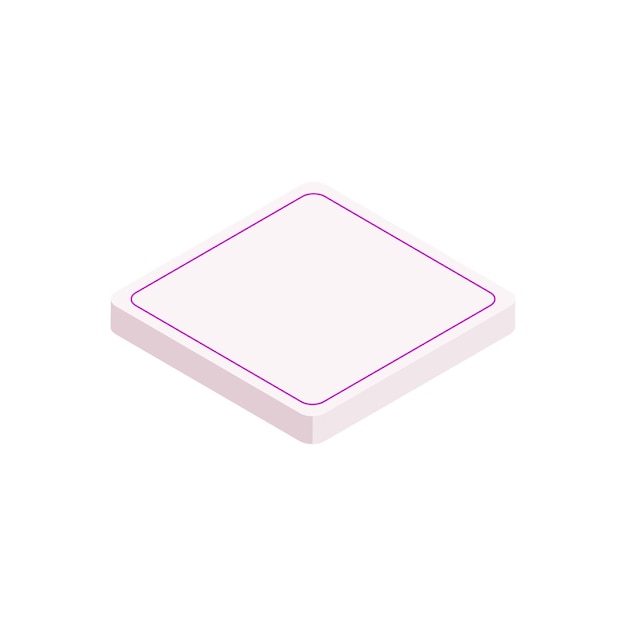 Cubo isométrico vectorial sobre un fondo blanco