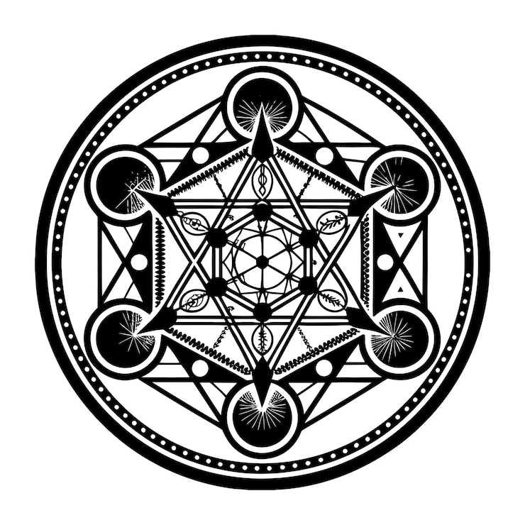 Vector el cubo de metatron, un símbolo de geometría sagrada, contiene 13 círculos unidos por líneas que representan