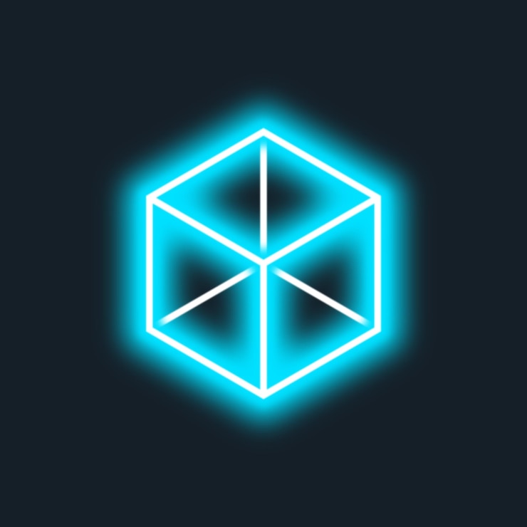 Vector cubo de neón