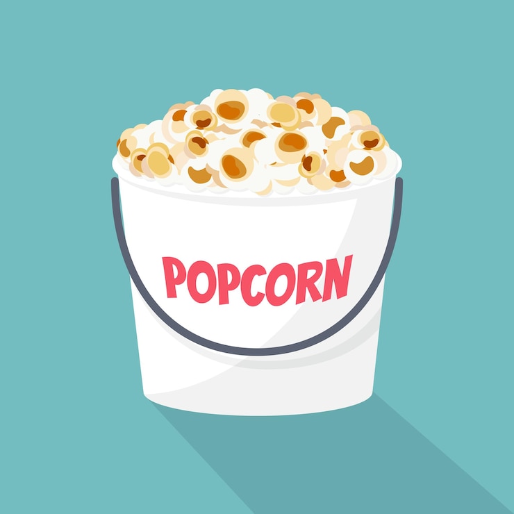 Vector cubo de palomitas de maíz. ilustración
