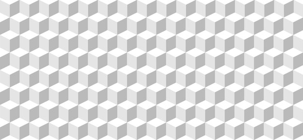 Cubo de patrones sin fisuras isométrica. Fondo geométrico abstracto de papel cúbico blanco.
