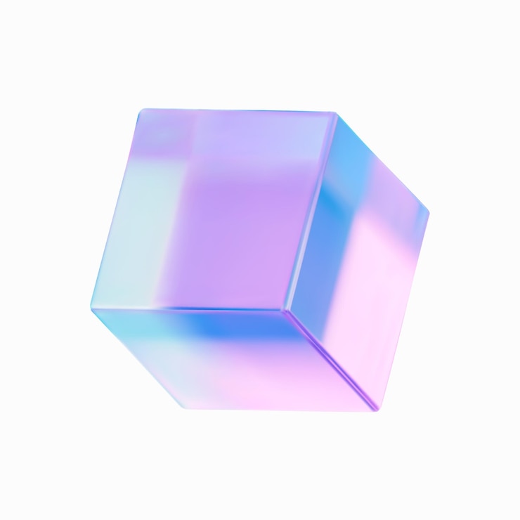 Vector un cubo que tiene un color púrpura y azul