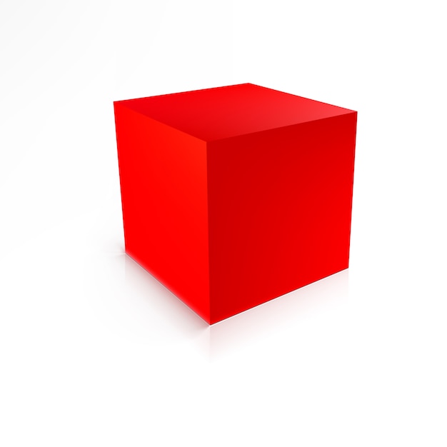 Cubo rojo aislado