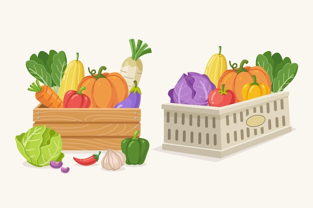 cubo de verduras