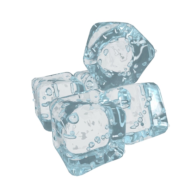 Vector cubos 3d hechos de hielo