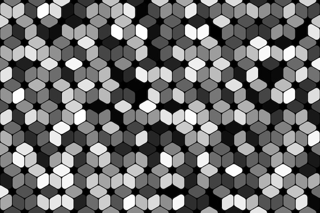 Cubos abstractos blancos con fondo de patrón geométrico