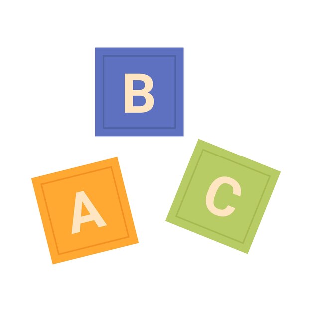 Cubos de bloques de madera con letras A B C para jugar y estudiar el alfabeto