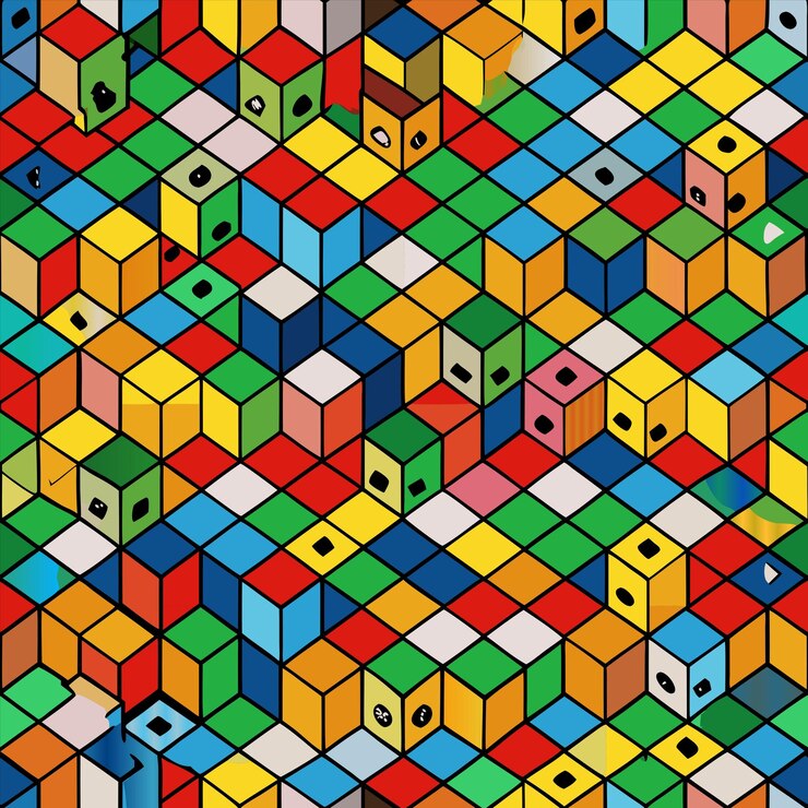Vector cubos coloridos con uno colorido que dice quot casas pequeñas quot