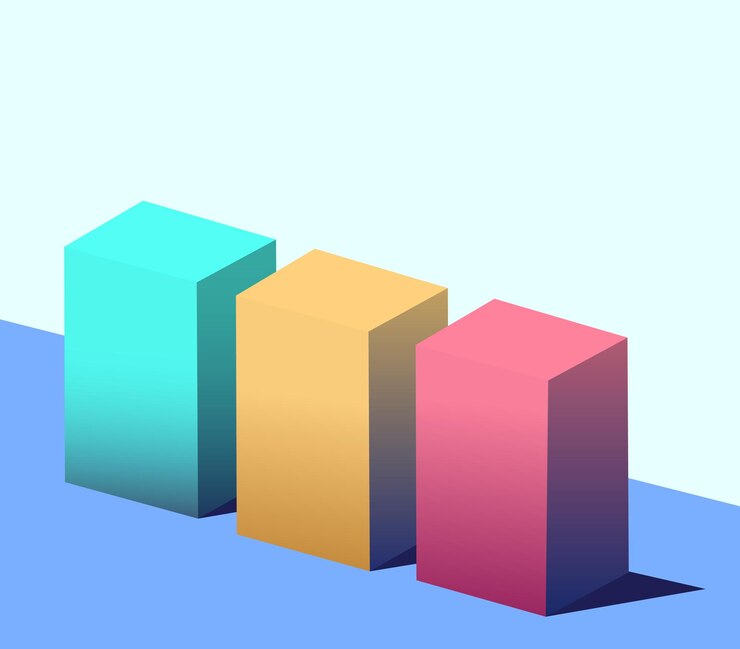 Vector cubos geométricos coloridos en tonos pastel
