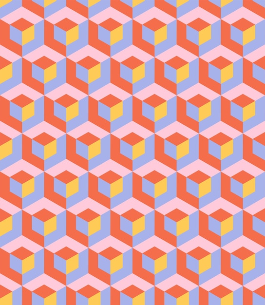 cubos isométricos vector de patrones sin fisuras Textura geométrica abstracta Textil moderno Fondo retro