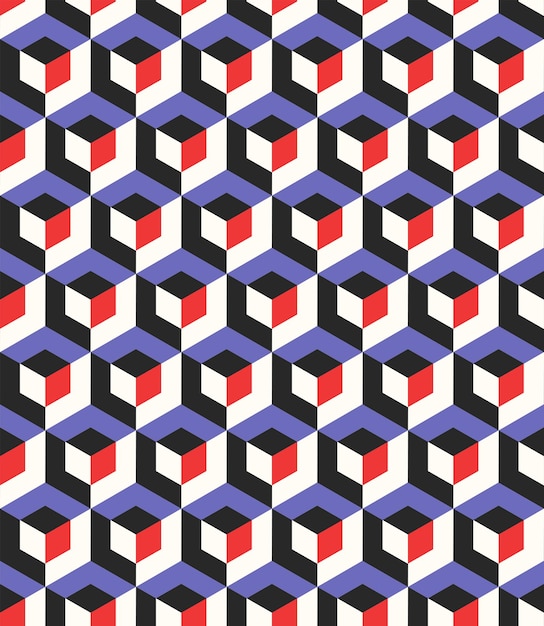 cubos isométricos vector de patrones sin fisuras Textura geométrica abstracta Textil moderno Fondo retro