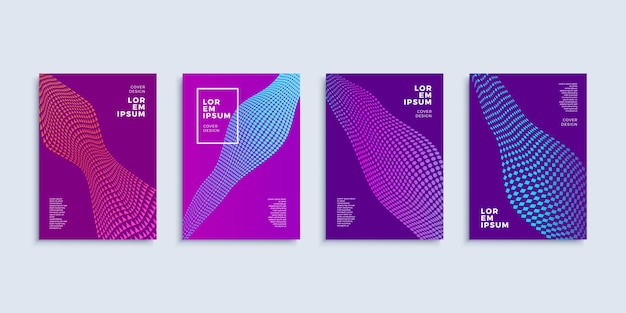 Cubre el conjunto de plantillas de diseño abstracto moderno Composiciones geométricas mínimas futuristas para el folleto de la pancarta y el póster Eps10 ilustración vectorial