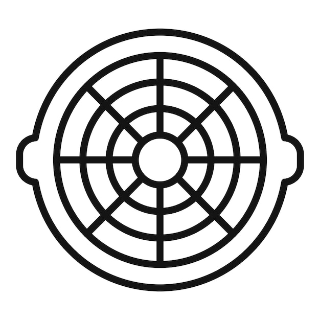 Cubrir alcantarilla icono contorno vector Ciudad carretera Círculo de metal