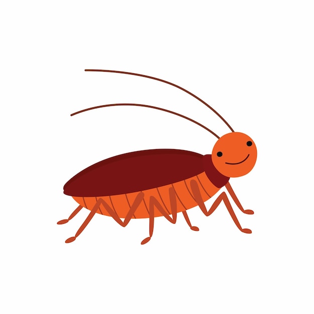 Vector cucaracha de dibujos animados. ilustración de vector aislado sobre fondo blanco. eps10