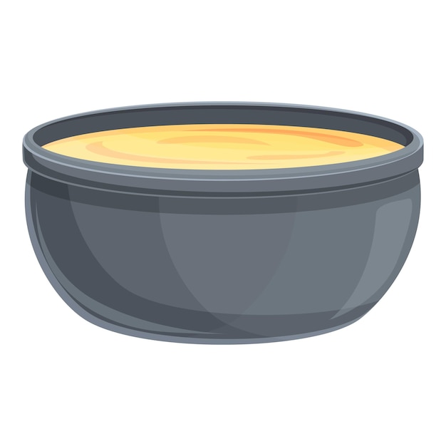 Cuchara, crema, sopa, icono, caricatura, vector, tazón caliente, comida vegetal