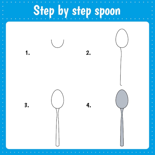 Cuchara de dibujo paso a paso Utensilio de cocina