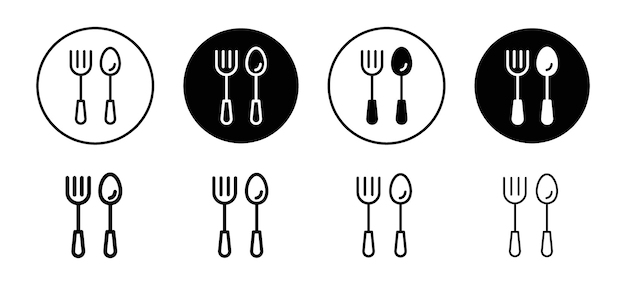 Cuchara y tenedor para el comedor icono de alimentos utensilios de cocina o de mesa símbolo de cubiertos