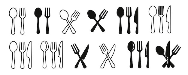Cuchara tenedor cuchillo Logotipo de cocina