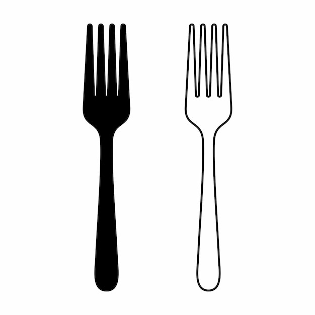 cuchara, tenedor y cuchillo en negro