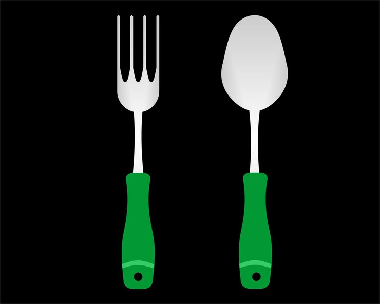 Vector cuchara y tenedor set vector