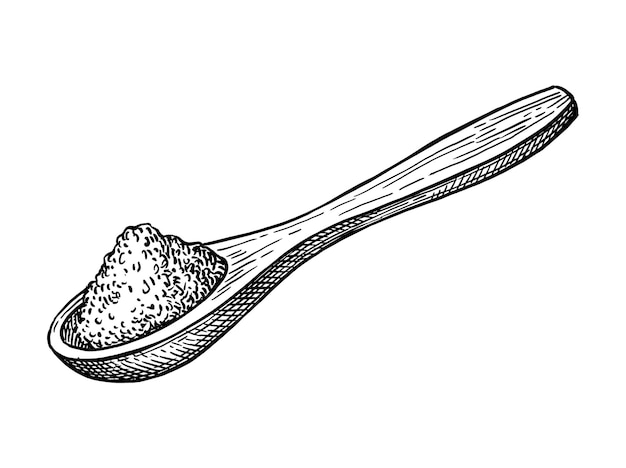 Cucharada de nuez moscada en polvo