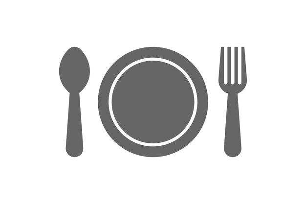 cucharas y platos signo adecuado para muchas plantillas de restaurantes
