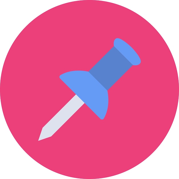 un cuchillo azul con un círculo rosa en el medio