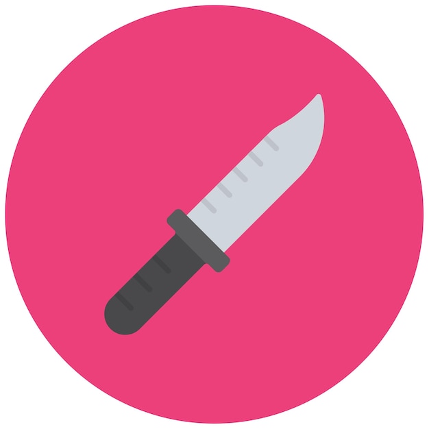 Cuchillo de buceo Ilustración en negro sólido