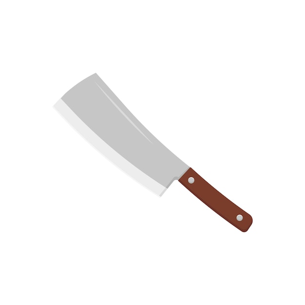 Cuchillo de carne de cocina sobre un fondo blanco.