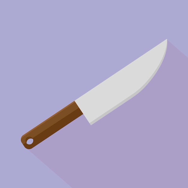 Cuchillo de cocina en estilo plano Accesorio de cocina Cuchillo para cortar carne Ilustración vectorial Imagen de stock