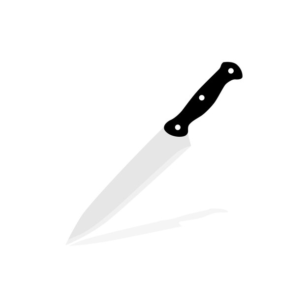 Cuchillo de cocina vector aislado sobre fondo blanco.