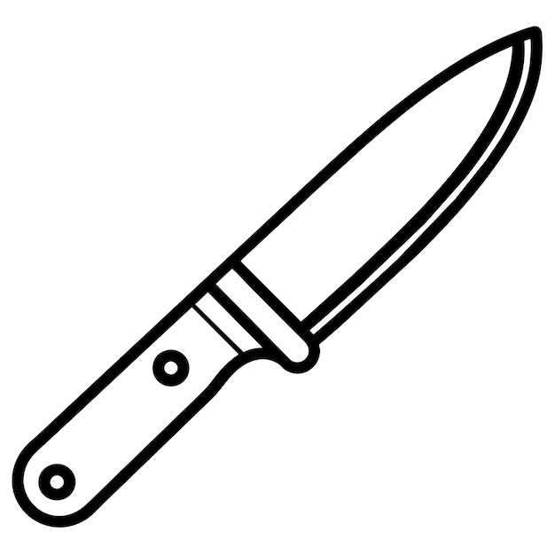 un cuchillo con un contorno negro que dice la palabra en él