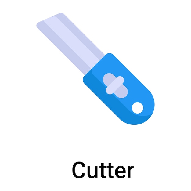 Cuchillo de cortador Diseño vectorial de línea azul