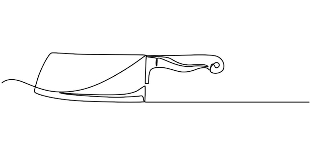Cuchillo de corte Icono de línea continua Icono de cuchillo Vector de dibujo continuo Una línea cuchillo