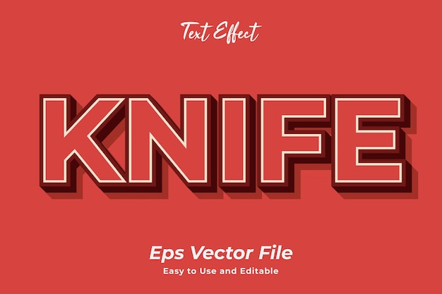 Cuchillo de efecto de texto editable y fácil de usar vector premium
