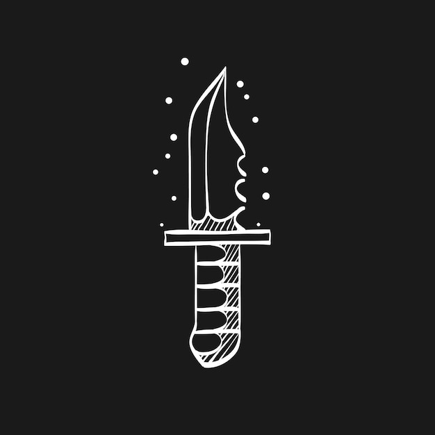 cuchillo, garabato, bosquejo, ilustración