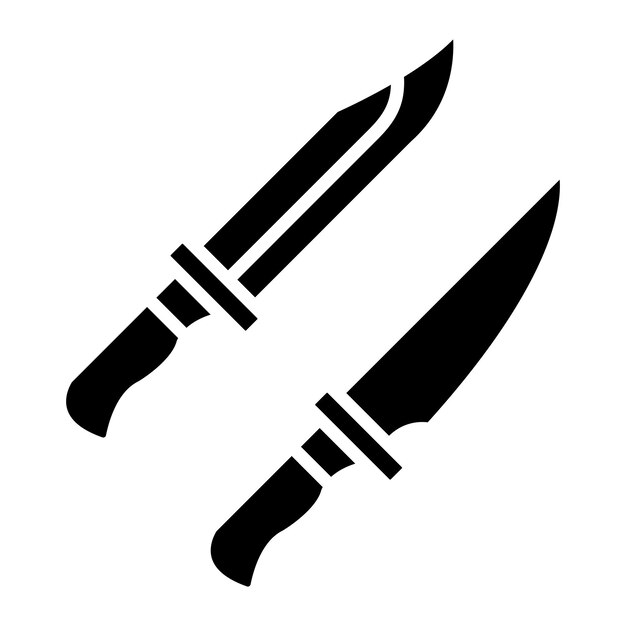 Cuchillo Glifo Ilustración Negro Sólido