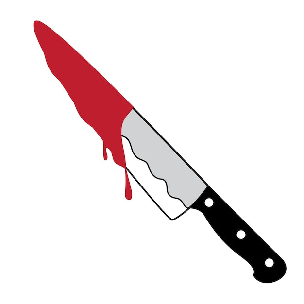 Vector cuchillo goteador de sangre para la escena del crimen o el icono de halloween