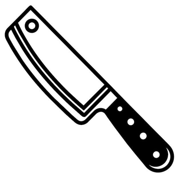 un cuchillo con un mango negro que dice la palabra en él