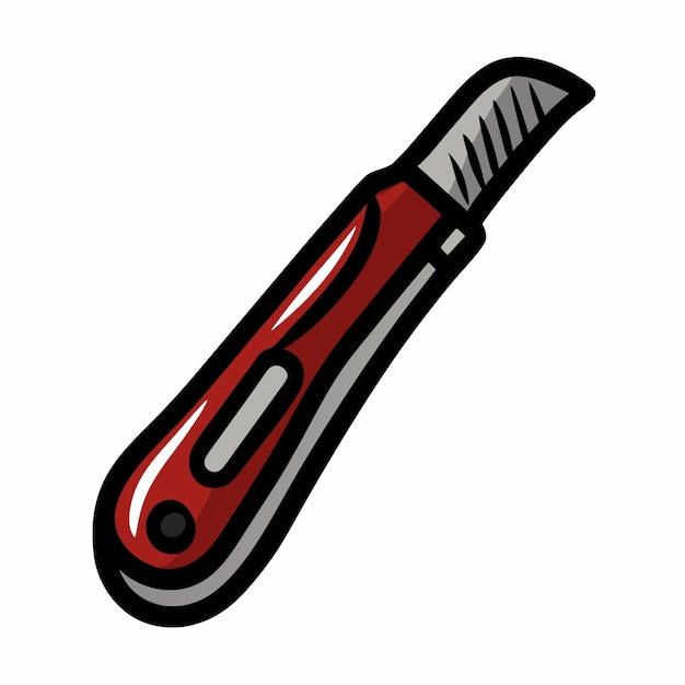 Cuchillo de papelería dibujado a mano Icono de Doodle aislado de fondo blanco 23