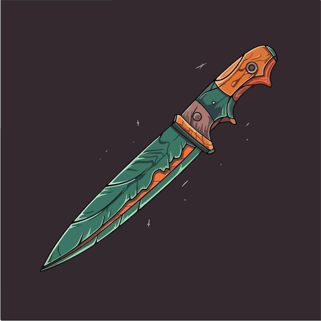 Vector un cuchillo con una pluma en él.