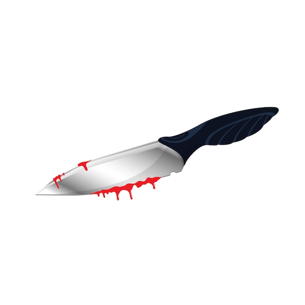 Vector cuchillo con sangre ilustración vectorial