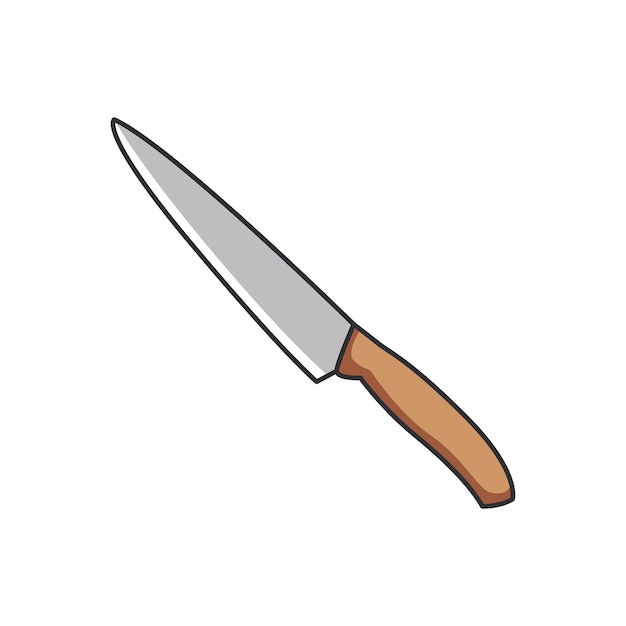 cuchillo de tallado aislado sobre fondo blanco Ilustración vectorial en estilo plano