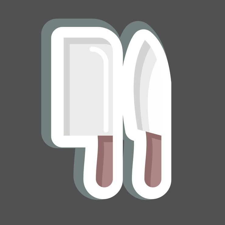 Vector cuchillos adhesivos relacionados con el símbolo de eid al adha diseño simple editable